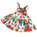 Girls Skirt Summer New Korean Style Fashionable Pleated Dress For Middle And Large Children Princess Floral Suspender Skirt_viptrois.com