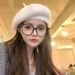 Atmospheric White Rabbit Fur Beret For Women, Autumn Winter Soft And Skin-Friendly Artist Hat, Korean Style Female Lead_viptrois.com