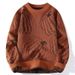 Knitted Sweater Men's Autumn And Winter Round Neck Pumpkin Jacquard Sweater Casual Sweater Texture_viptrois.com