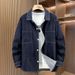 Men’s 100% Cotton Denim Shirt Jacket – Oversized Fit, Long Sleeve, Irregular Pockets, Relaxed Casual Style (4XL-11XL, Classic Denim Blue)_viptrois.com