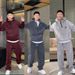 Men's Clothing Winter Plus Velvet Thickened Oblique Striped Casual Suit Lazy Style Half Zipper Hooded Sweatshirt Straight Pants_viptrois.com