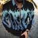 Men's Clothing Autumn Lapel 3d Octopus Flow Color Printing Casual Spot Youth Long Sleeve Shirt_viptrois.com