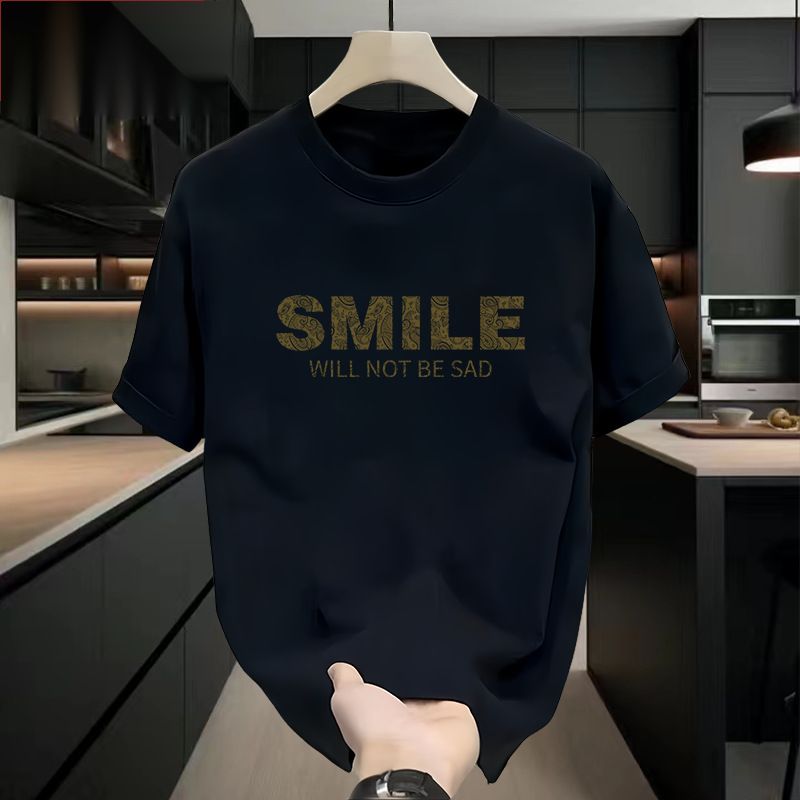 Premium Cotton T-Shirt For Men – Oversized Fit With Trendy Print | Breathable Summer Tee (S-5XL) | Soft & Stylish Streetwear Essential_viptrois.com