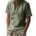Men's Clothing Linen Loose Casual Lapel Casual Short Sleeved Shirt_viptrois.com