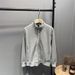 Men's Zip-Up Hooded Sweatshirt Jacket - Lightweight Spring/Fall Pullover With Stand Collar & Stylish Print_viptrois.com
