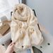 Women's Scarves new solid color cotton and linen long scarf for women autumn and winter literary long monochrome shawl thin versatile silk scarf_viptrois.com