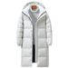Pure Cross-Border European And American Foreign Trade Jacket Long Over-the-Knee Youth Men's Winter Outdoor White Duck Down_viptrois.com