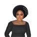 Women's Scarves New Style Adhesive Flower Heavy Industry Bright Silk Layered Strap Hat Nigeria Wedding Party Aoto Gele Headdress Hat_viptrois.com
