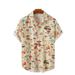 Men's Summer Short Sleeve Shirt European American Style Mushroom Print plus Size Loose Fit Beachwear_viptrois.com