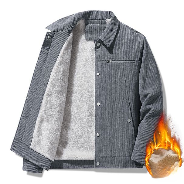 Corduroy Workwear Men's Autumn And Lamb Wool Plus Size Coat Winter Cold-Proof Fleece Cotton Jacket Men_viptrois.com