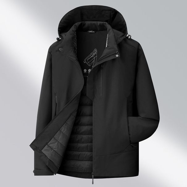 Men's Winter Velvet Thickened Warm Cold In The Elderly Removable Hat Cotton Coat_viptrois.com
