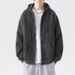 Men's Heavyweight Hooded Zip-Up Sweatshirt – Vintage American Style Pullover Jacket With Kangaroo Pocket, Oversized Fit For Casual Streetwear_viptrois.com