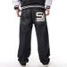Men's Clothing Plus Size Plus Size Trousers Hip Hop Jeans Hiphop Hip Hop Print Loose Skateboard Pants_viptrois.com