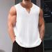 Men's Clothing Summer Thin Vest Loose Casual Sports Fitness Running Basketball Solid Color V Neck T Shirt_viptrois.com