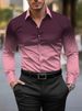 New Casual Trend Men's Long Sleeve Shirt 3D Gradient Printed Top Lapel Design_viptrois.com