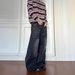 Vintage Black Washed Distressed Jeans 90s Baggy Wide-Leg Denim Pants With Cat Whisker & Crooked Blade Wash, Streetwear High Waist Relaxed Fit_viptrois.com