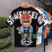 Men's Clothing High Quality Drop Shoulder Cotton T Shirt Men's Summer New Trendy Brand Half Sleeved Top Fun Cartoon Bear Short Sleeved T_viptrois.com
