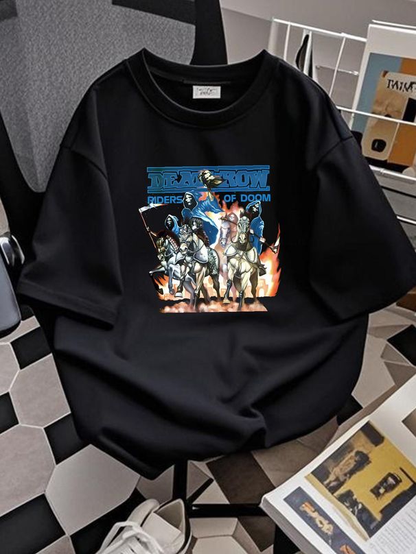 Vtg Deathrow Band Heavy Cotton Black All Size Unisex Tee Shirt MM685 Casual Graphic Fashion Summer Breathable Versatile Designer Clothes_viptrois.com