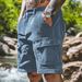 Men's Clothing Summer Work Shorts Men's Casual Pants With Multiple Pockets Loose Retro Five Point Pants_viptrois.com