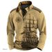 Loom Loom 2023 Cross-border European And American Ethnic Style 3D Printed Half-zip Men's Sweatshirt_viptrois.com