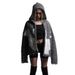 Gothic Zipper Hooded Cardigan – Unisex Halloween & Streetwear Knit Sweater (Black/White/Grey, S-XL)_viptrois.com