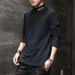 Double Sided Velvet Hoodie Men's Long Sleeved T-Shirt Base Shirt Solid Color Round Neck Trendy Knitted Sweater 846_viptrois.com
