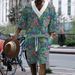 Men's Clothing Graffiti Print Three Quarter Sleeved Shorts Oversize Drop Shoulder Casual Suit_viptrois.com