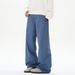Men's Clothing & Archer0603 & Spring Retro Stonewash Simple Versatile White Jeans Unisex Loose Straight Leg Pants_viptrois.com