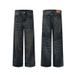 Men's Clothing Retro Cat Whisker Washed Distressed Jeans Men And Women Cleanfit High End Straight Pants_viptrois.com