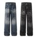 Men's Clothing Retro 2025 Neutral Trendy Washed Old Design High End Men's Loose Denim Trousers_viptrois.com