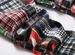 Man's clothing Youth digital print plaid patchwork fashion stretch denim pants_viptrois.com