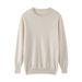 Nordmann High-End Men 100% Pure Cashmere Round Neck Simple Pullover Sweater Loose Warm Knitted Base Shirt_viptrois.com