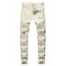 Loom Cross-Border Foreign Trade Jeans Personality Trendy European And American Wrinkled Slim Fit Stretch Men's Fashion_viptrois.com
