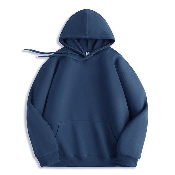 Minimalist Heavyweight 300G Hooded Pullover Sweatshirt – Oversized Unisex Cotton Blend Casual Streetwear (S-5XL)_viptrois.com
