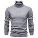 Men's High-Neck Knit Sweater - Stretch Viscose Slim Fit Pullover For Urban Autumn Wardrobe_viptrois.com