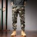 Tide Brand Drawstring Elastic Multi-bag Overalls Men's American Four-season Camouflage Casual Pants Men's Tied Feet Sports Casual Pants_viptrois.com