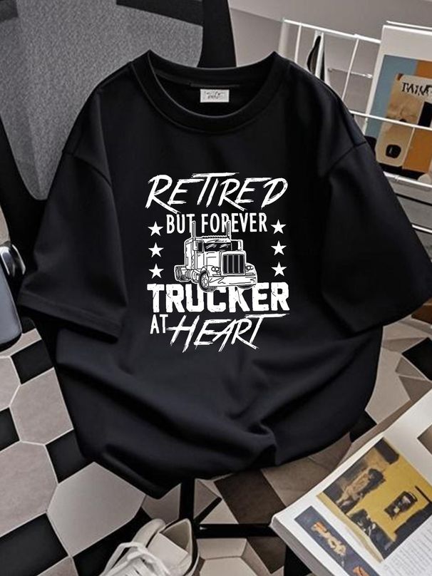 Truck Driver T Shirt Retired Towing Trucker Unisex Stylish Top For Everyday Wear Stretched Soft Summer Streetwear Homme Breathable Versatile_viptrois.com