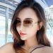 Square Frameless Diamond-Cut Sunglasses - UV400 Protection, Gradient Color Options, Fashionable & Lightweight Accessory For Outdoor Activities_viptrois.com