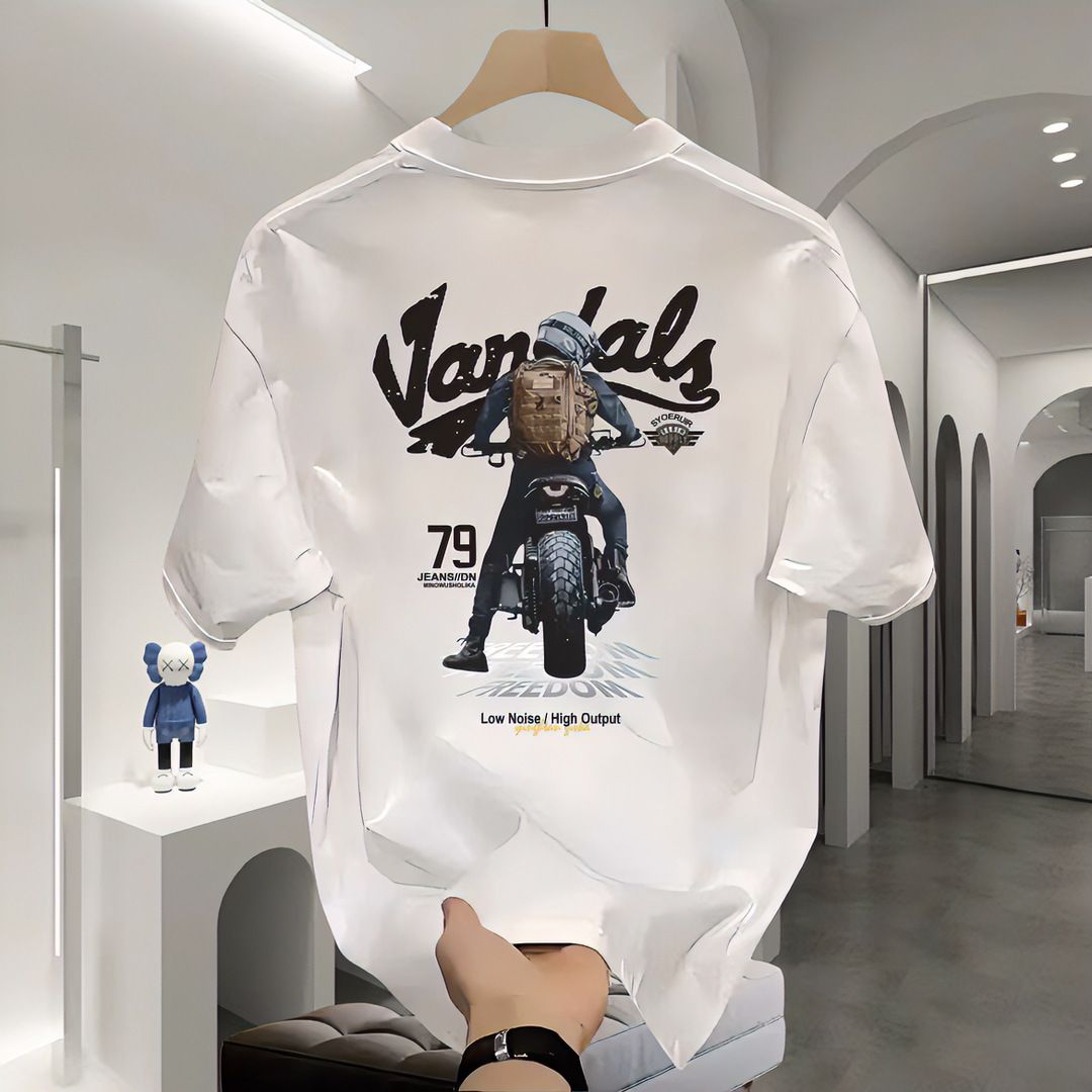 Men's Clothing High End Short Sleeved T Shirts Summer Loose Casual Top_viptrois.com