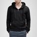 Men's Thickened Hoodie Plus Size Casual Sweatshirt Jacket Standard Thickness Black/Gray Loose Fit Machine Washable Polyester_viptrois.com