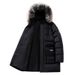 Men's Mid-Length Winter Coat – Detachable Fur Collar & Hood, Heavyweight Cotton Blend For Extreme Cold (Black/Green/Blue, Sizes M-8XL)_viptrois.com