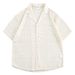 Men's Clothing Hollow Pattern Short Sleeved Shirt Loose Five Point Sleeve Casual Shirt_viptrois.com