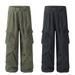 Men's Clothing Vibe Trendy Overalls Men's Heavy Washed Distressed Wrinkled Design Niche Loose Wide Leg Straight Trousers_viptrois.com