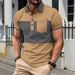 Men's Business Casual Short Sleeve Polo Shirt Striped Pockets Cross Border New Men's Clothing Tops & Tees_viptrois.com
