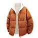 Men's Clothing Reversible Fleece-Lined Jacket Winter Warm Double-Sided Coat With Stand Collar, Zipper Closure, Loose Fit, Unisex Fashion Outerwear_viptrois.com