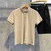 Men's Clothing Poio Shirt Solid Color Short Sleeved Lapel Sweater Slim Tops Ribbed Casual All Match Shirt_viptrois.com