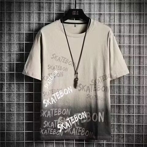 Men's Clothing Short Sleeved T Shirt New Ins Trendy Brand Ice Feeling Splicing Men's T Shirt Clothes_viptrois.com