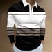Men's Clothing Plus Size Striped 3 Contrast Color Zipper Polo Shirt Spring And Autumn Long Sleeve Zipper Lapel Casual Polo_viptrois.com