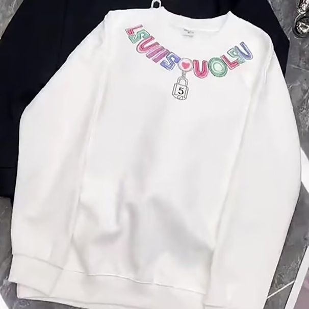 Retro Letter Round Neck Hoodie, Trendy Brand, Loose And Versatile, Fashionable And Cool Casual Unisex Top_viptrois.com