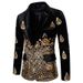 Men's Clothing dress autumn and winter wine red velvet one button men's gold thread embroidered suit dress performance costume_viptrois.com